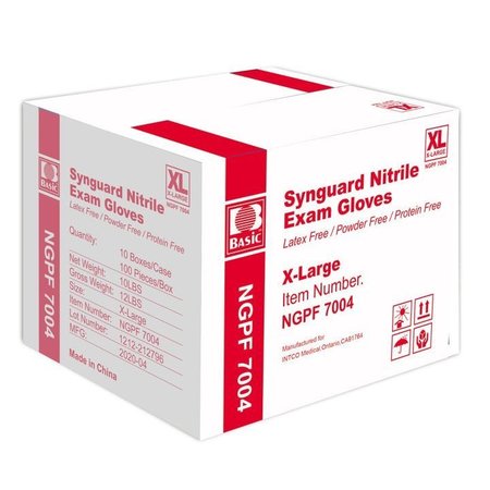 Zoro Select Disposable Gloves, Nitrile, Latex-Free, Powder-Free, Blue, XL, Case Pack/10 boxes of 100 NitrileXLC